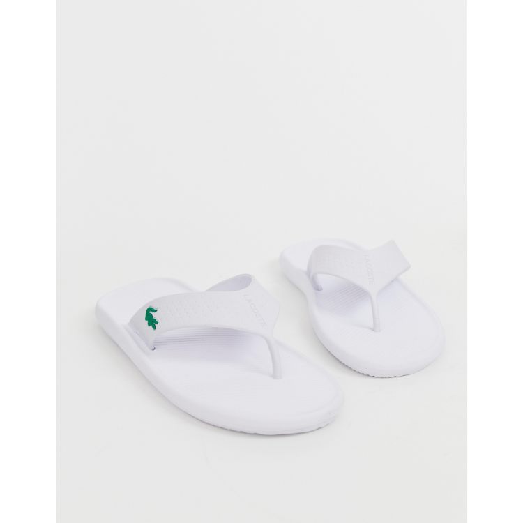 Lacoste flip sale flops white