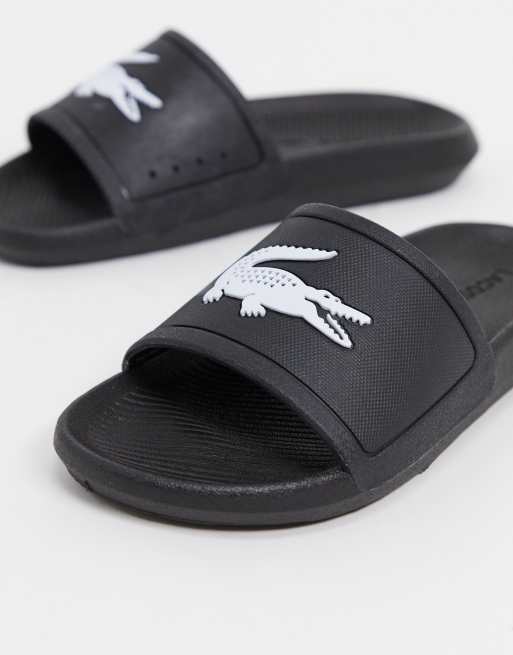 Lacoste slides black cheap and white