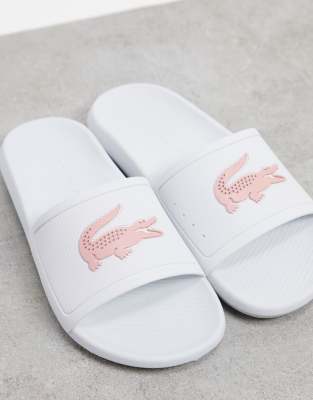 lacoste sliders pink