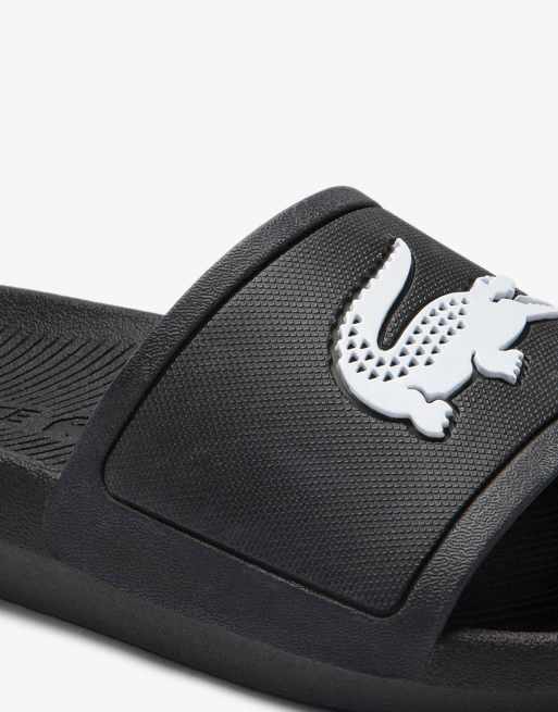 Lacoste croco sliders in black