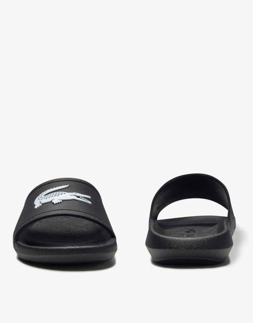 Lacoste croco sliders in black