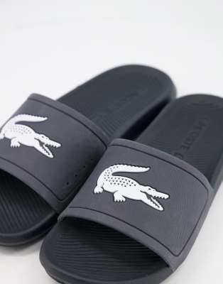 lacoste croco sliders navy with gold croc