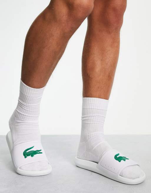 Lacoste sliders white clearance mens