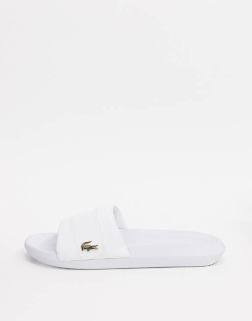 White lacoste sliders deals mens