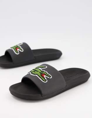 black lacoste slides