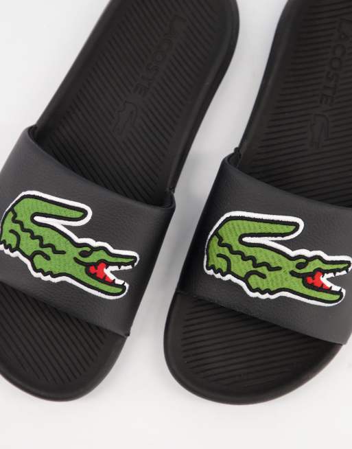 Lacoste big best sale logo slides