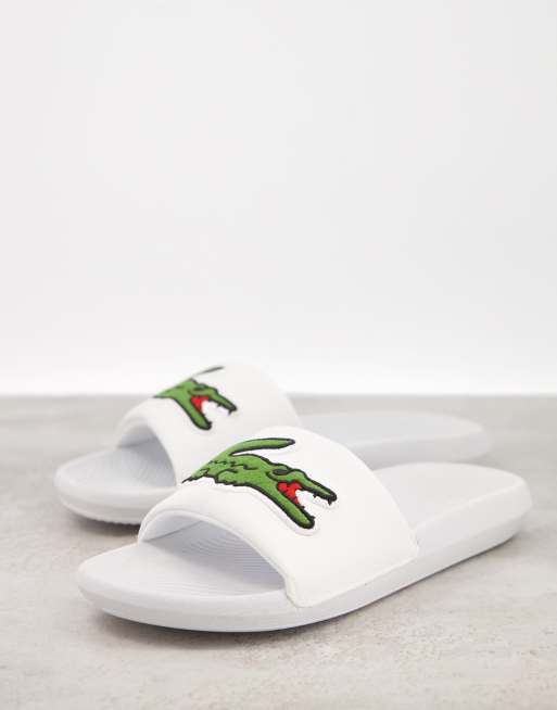 Lacoste big logo discount slides