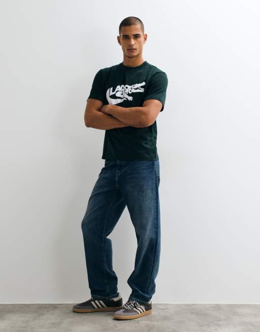 Lacoste crocodile logo graphic t-shirt in green, 2 of 5