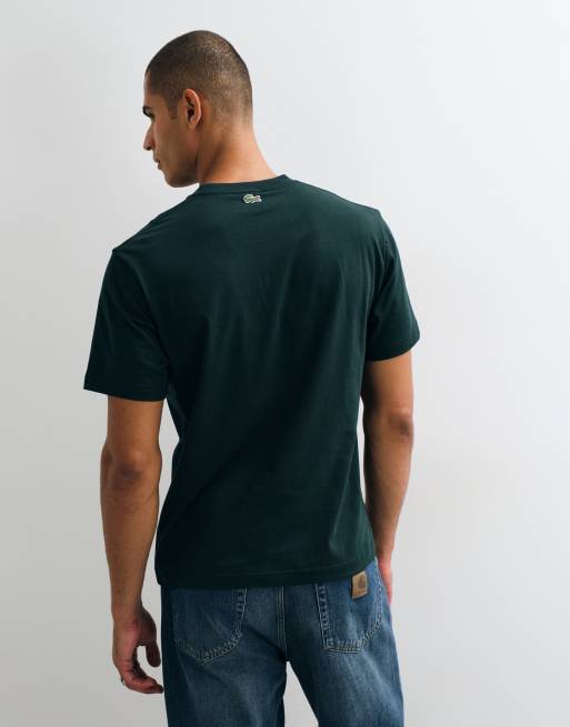 Lacoste crocodile logo graphic t-shirt in green, 4 of 5