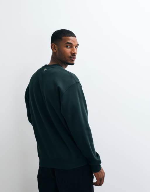 Lacoste crocodile logo sweatshirt in green, 5 of 5