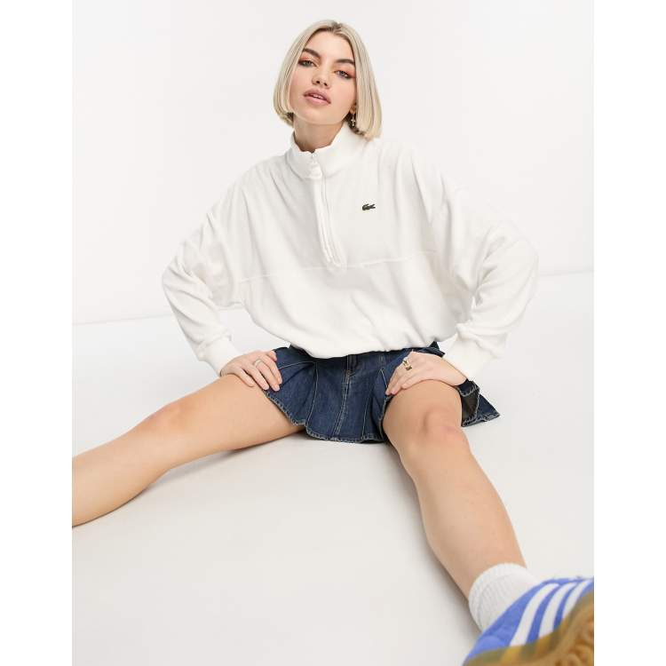 White Crop Oversized Fit Sweatshirt