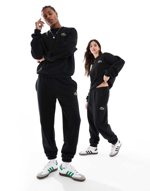 Lacoste – Czarna bluza unisex z okrągłym dekoltem i logo , 3 z 4