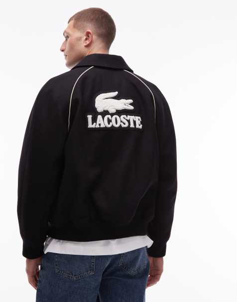 Lacoste – Czarna kurtka bomberka z logo na plecach - view 1