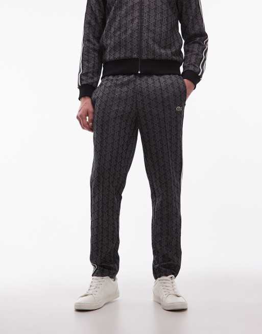 Lacoste – Czarne spodnie dresowe we wzór w monogramy, część zestawu , 5 z 5