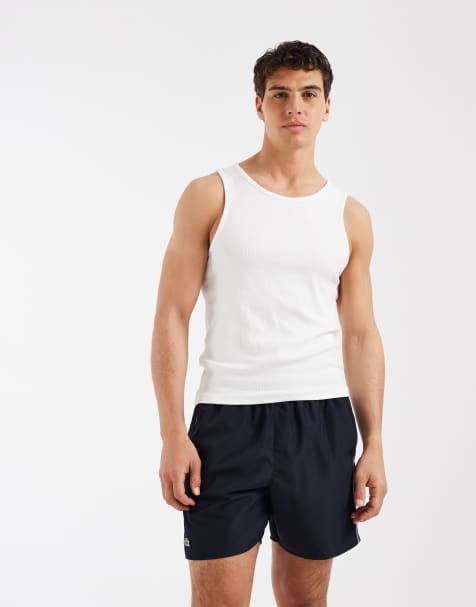 Lacoste – Czarne szorty kąpielowe z kontrastową wstawką - view 1