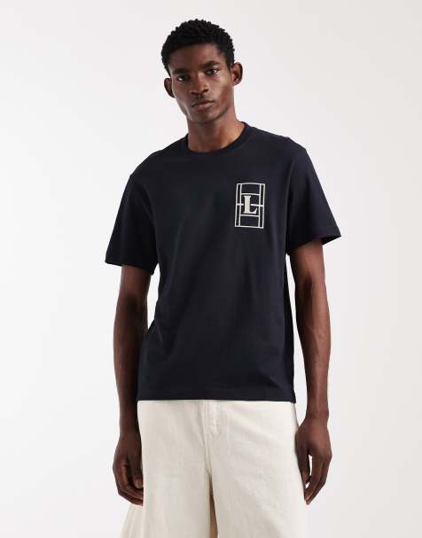 Lacoste – Czarny T-shirt o luźnym kroju z logo L - view 1