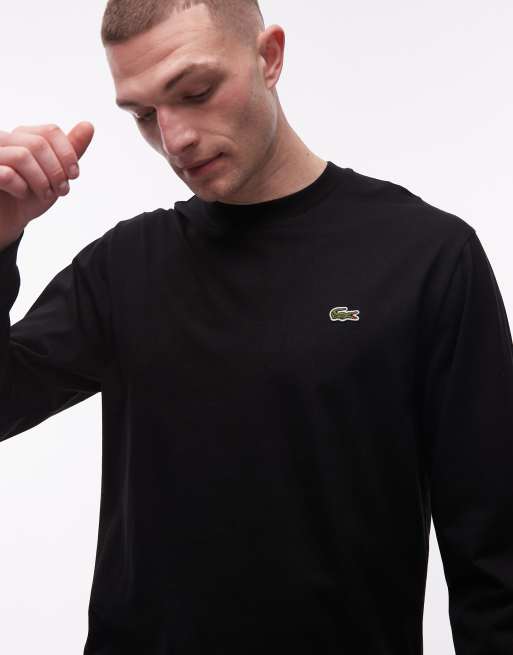 Lacoste – Czarny t-shirt z długimi rękawami z logo, 4 z 5