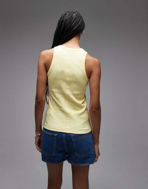 Lacoste - Débardeur côtelé - Jaune, 4 de 4