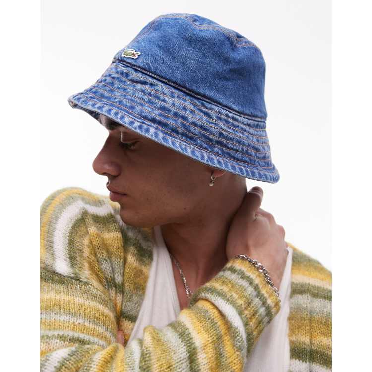 Lacoste denim bucket hat in midwash blue ASOS