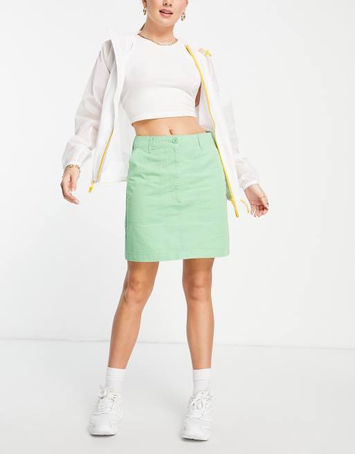 Green Denim Mini Skirt