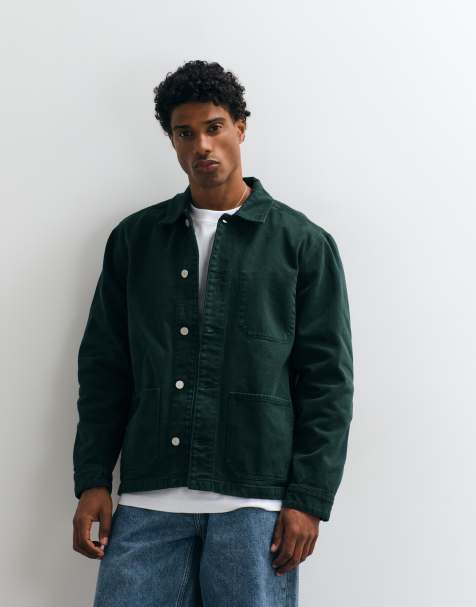 Lacoste denim overshirt in green - view 1