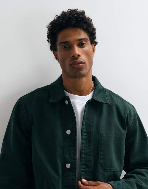 Lacoste denim overshirt in green, 2 of 5
