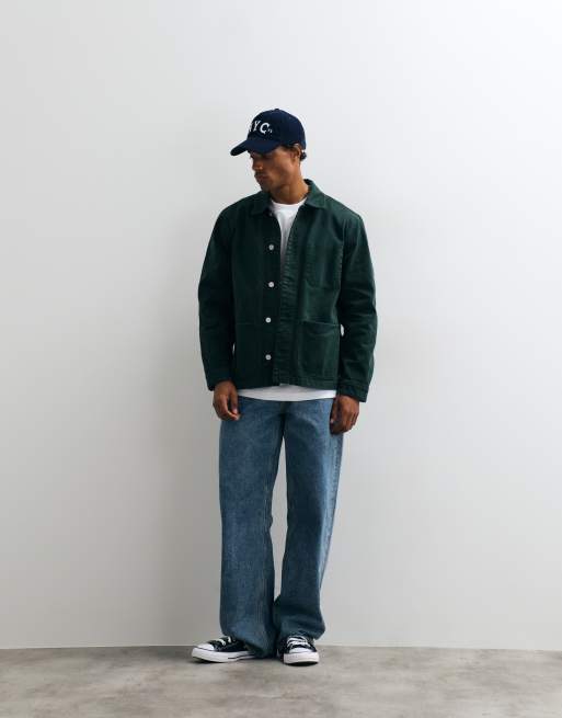 Lacoste denim overshirt in green, 3 of 5