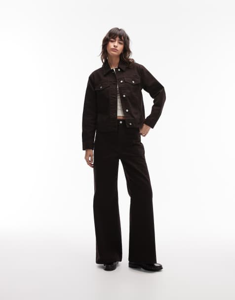 Lacoste - Denim set met jack en broek in bruin - view 1