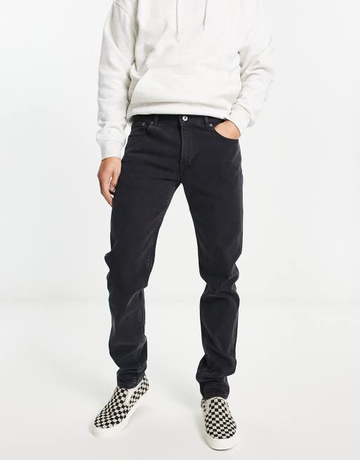 Lacoste – Dopasowane jeansy w spranym czarnym kolorze