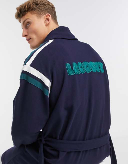 Lacoste dressing gown in navy