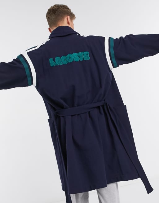 Lacoste dressing gown in navy