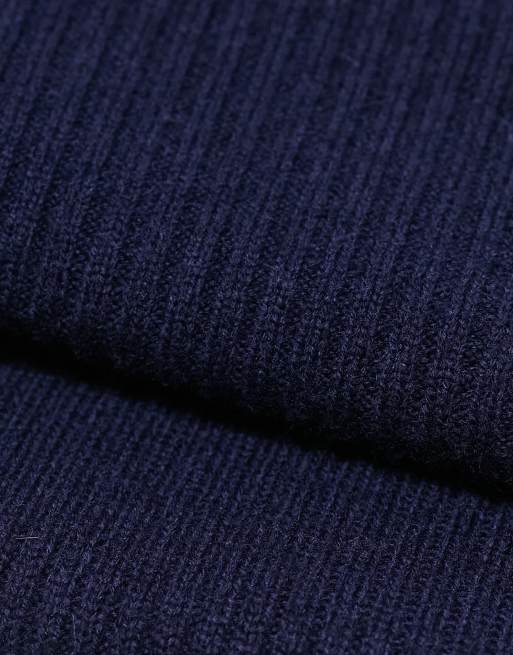 Lacoste - Écharpe côtelée à logo - Bleu marine