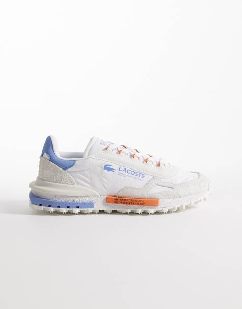 Lacoste Elite Active logo trainers in white/blue - view 1