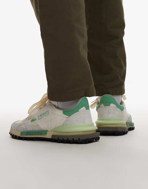 Lacoste - Elite Active - Råhvide/grønne sneakers , 4 af 5