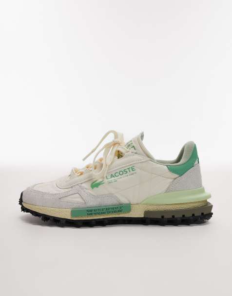 Lacoste Elite active trainers in off white/green - view 2