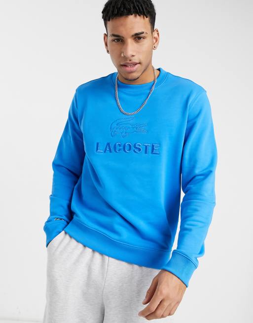 Blue lacoste sale sweatshirt