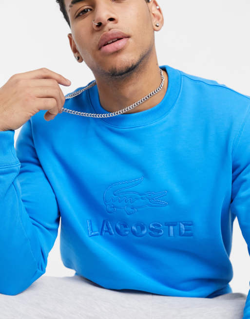 Lacoste embroidered logo cotton fleece sweatshirt ASOS