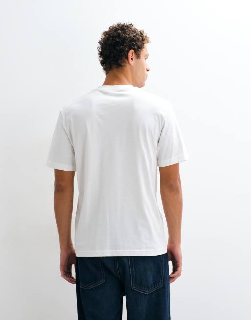 Lacoste embroidered logo short sleeve t-shirt in white , 3 of 5