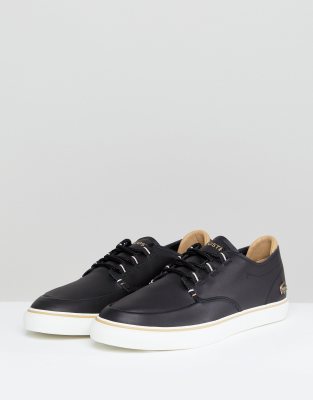 lacoste black esparre deck trainers