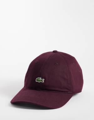 Lacoste essential logo cap in burgundy