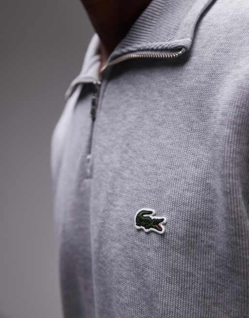 Lacoste half zip sweatshirt grey sale