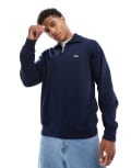 [Lacoste] Lacoste essentials 1/4 zip sweatshirt in navy Chest 32-34 NAVY