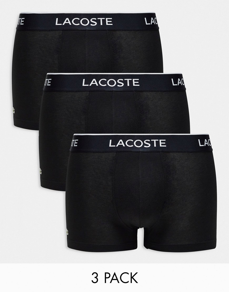 Lacoste essentials 3 pack trunks in black