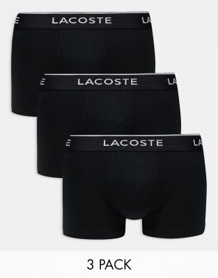 Lacoste essentials 3 pack trunks in black