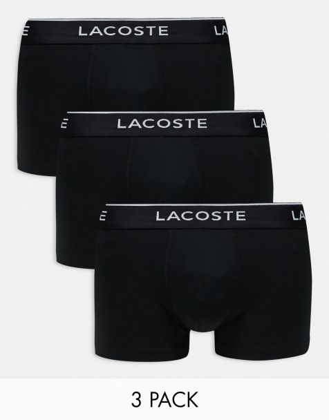 Lacoste essentials 3 pack trunks in black - view 1