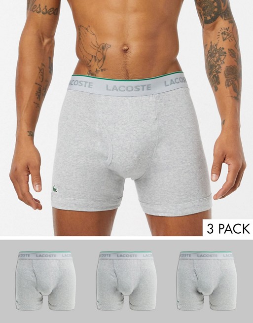 Lacoste Essentials 3 pack trunks in grey