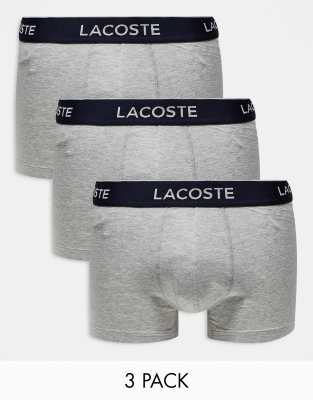 Lacoste essentials 3 pack trunks in grey