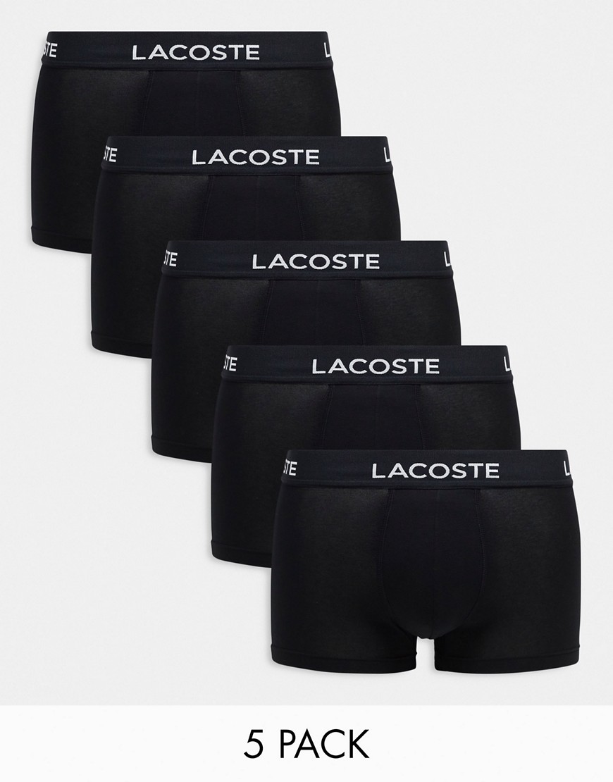 Lacoste essentials 5 pack trunks in black