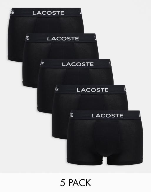 Lacoste essentials 5 pack trunks in black