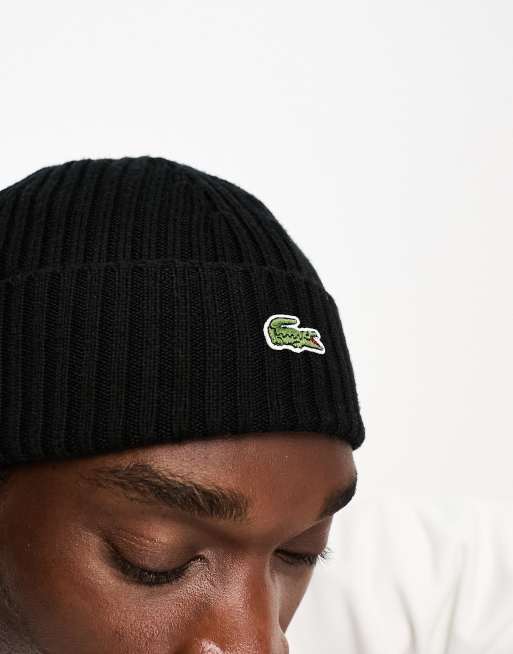 Lacoste store beanie black